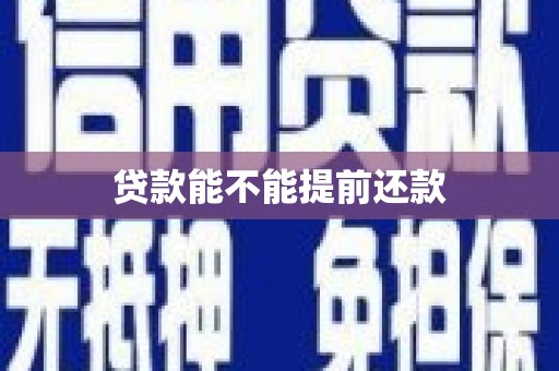 塔河贷款能不能提前还款