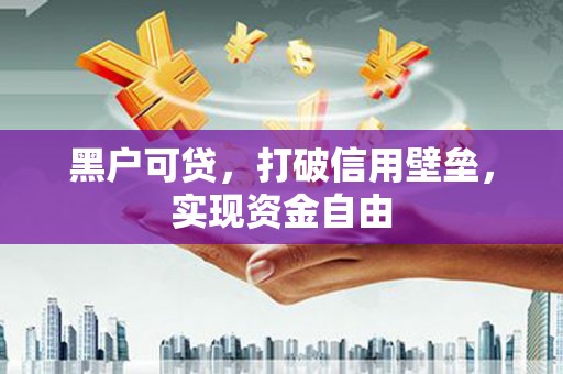 塔河黑户可贷，打破信用壁垒，实现资金自由