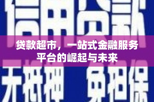 塔河贷款超市，一站式金融服务平台的崛起与未来